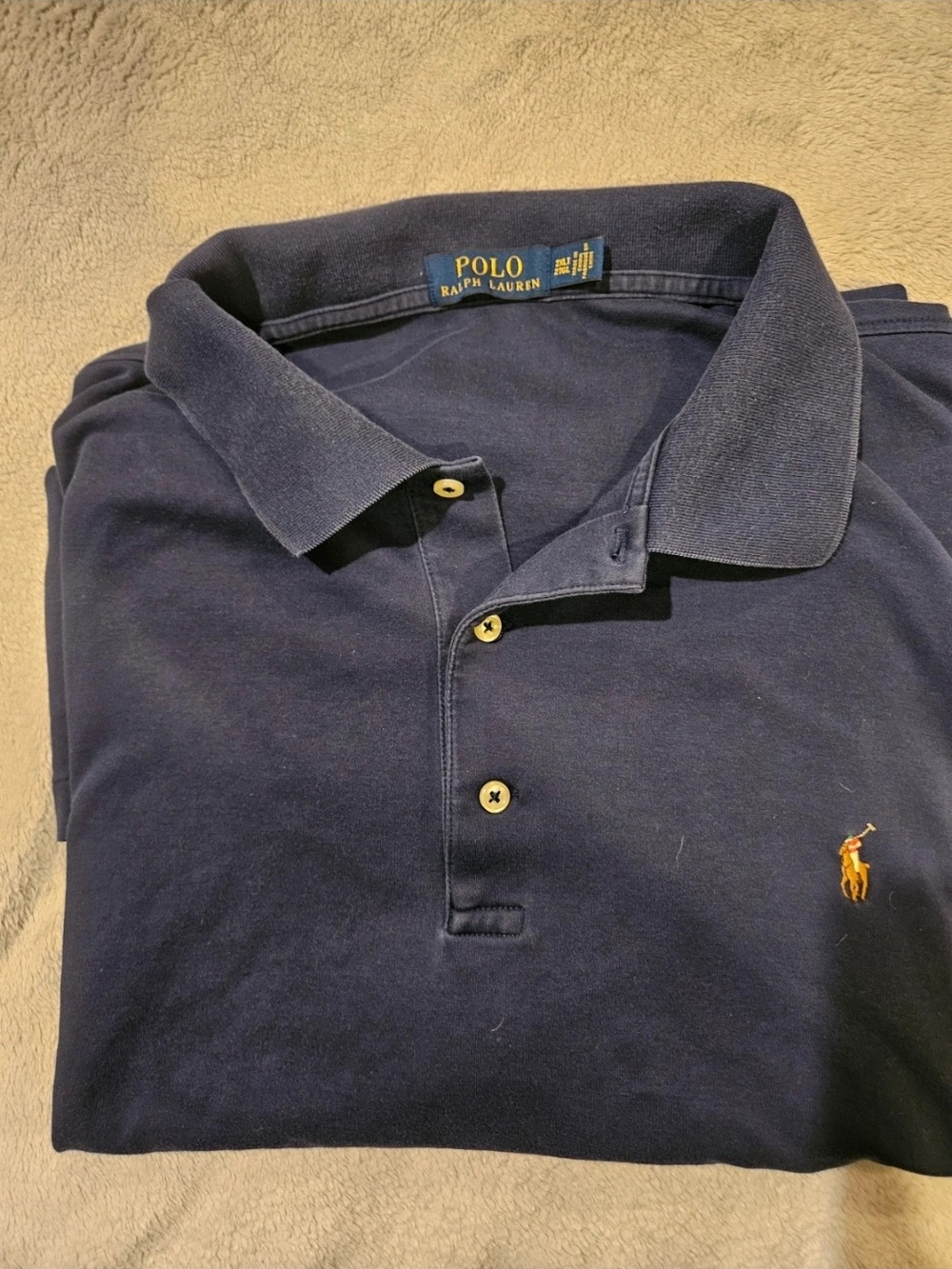Ralph Lauren Men’s Navy Polo Shirt with Gold Pony